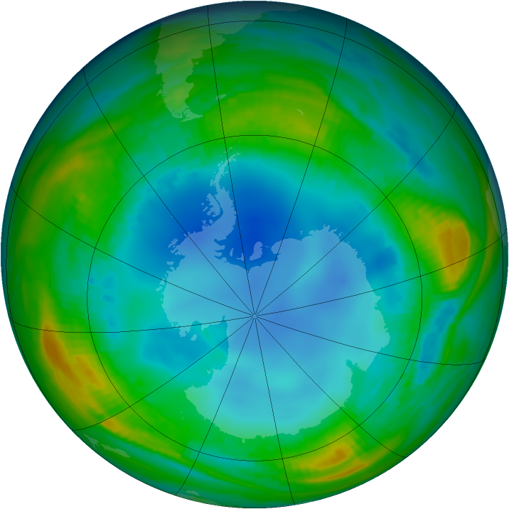 Antarctic ozone map for 28 July 1987